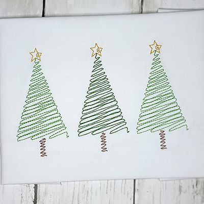christmas tee trio scribble embroidery design